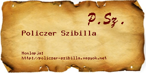 Policzer Szibilla névjegykártya